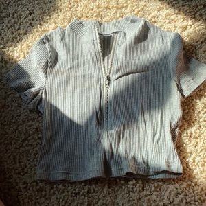 Half Zip Crop Top